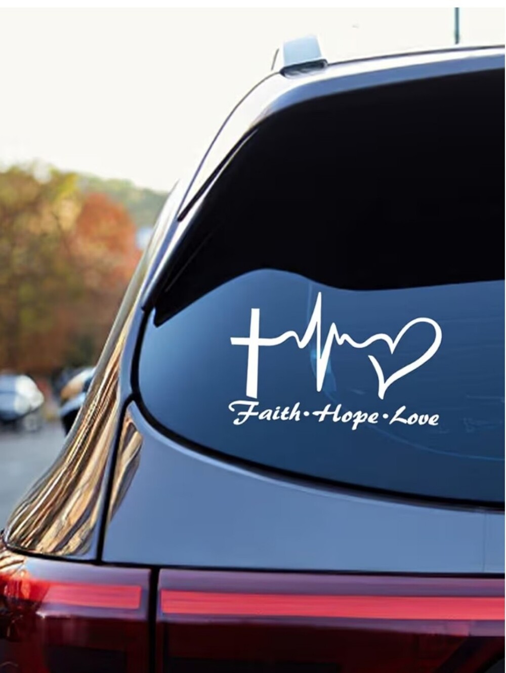 3 Faith Hope Love Vinyl Decal Car Craft Stickers - One White Two Black